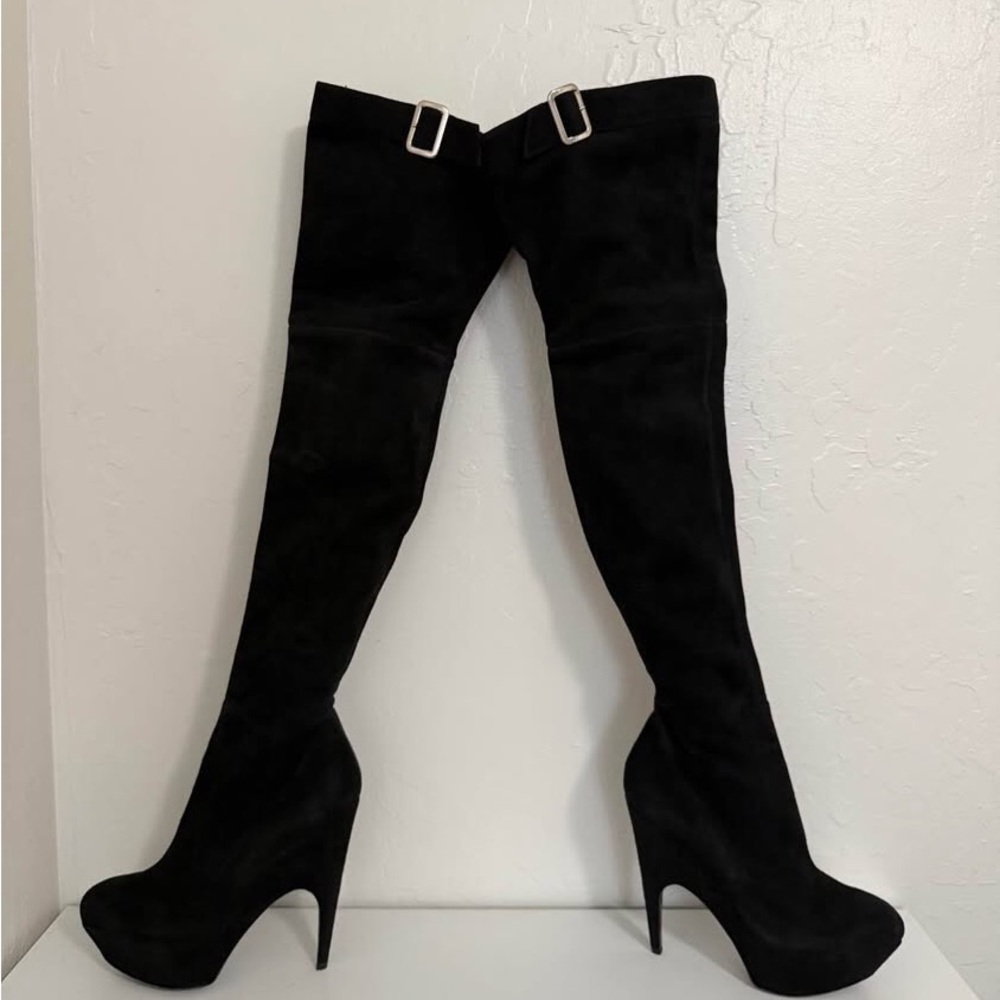 Yves Saint Laurent Black Over-the-Knee Boots